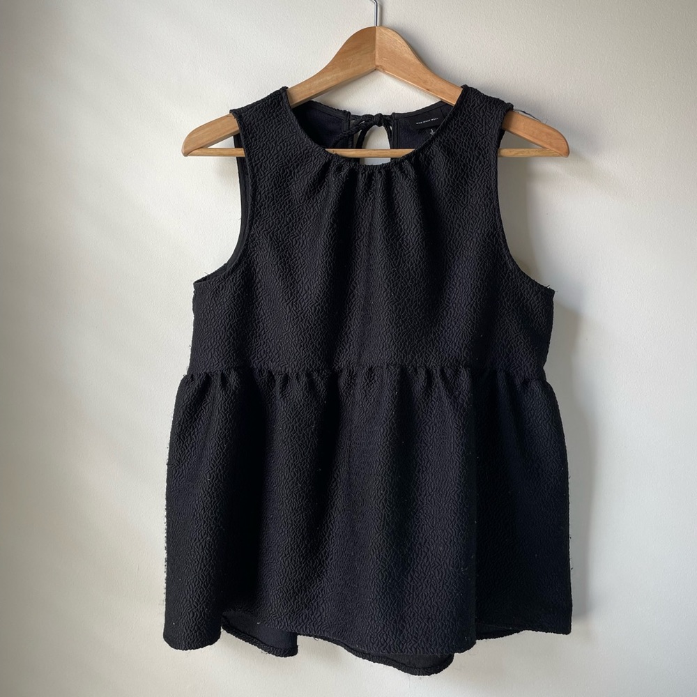 Who What Wear black sleeveless peplum top